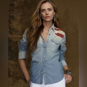 NWOT Ralph Lauren chambray shirt, xs.